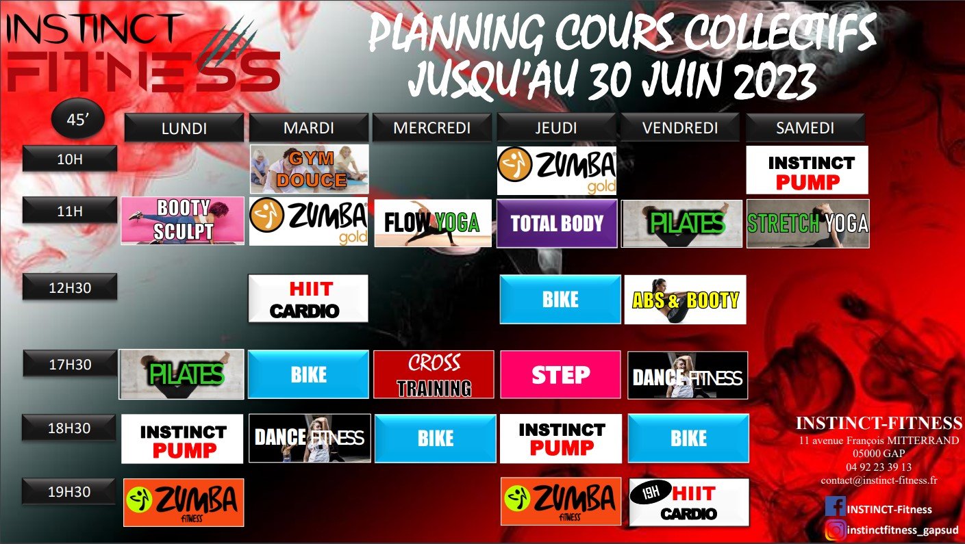 Instinct Fitness à Gap Découvre nos Tarifs et notre Planning